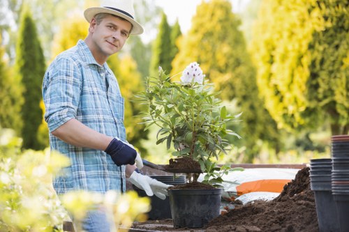 Professional garden layout and paving work for Willesden property